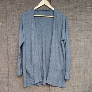 Gray Women's Open Front Cashmere Cardigan Sweater